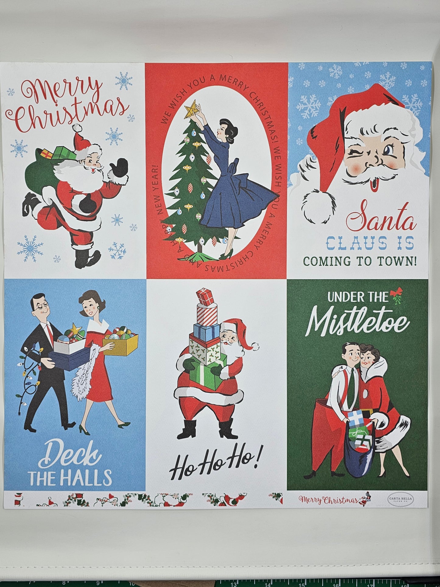 4x6 Journaling Cards (Carta Bella's "Merry Christmas" Collection) -12x12 Sheet