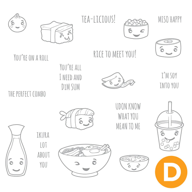 Sushi Puns Rubber Stamps