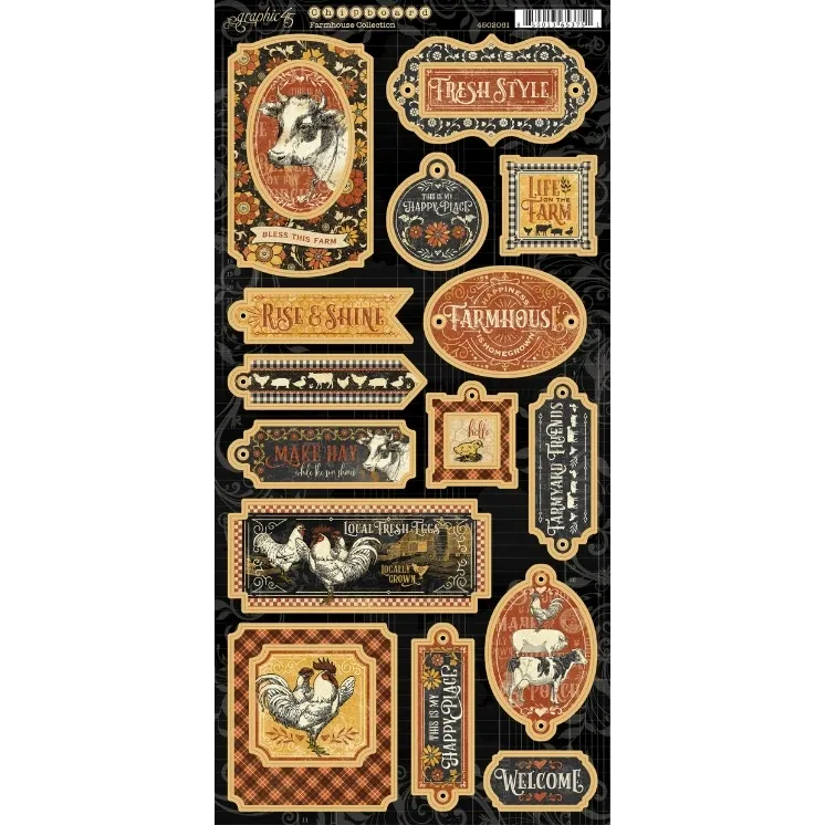 Farmhouse - Chipboard Pieces