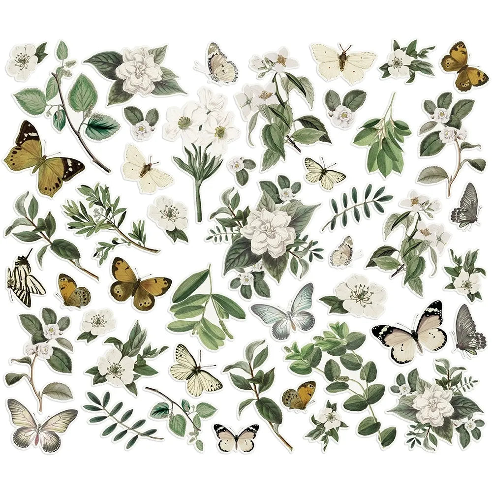 Simple Vintage Weathered Garden - Ephemera - Floral Bits & Pieces