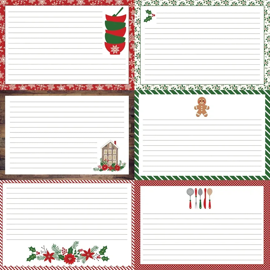 Christmas Recipe Cards (Horizontal) - Single Sheet