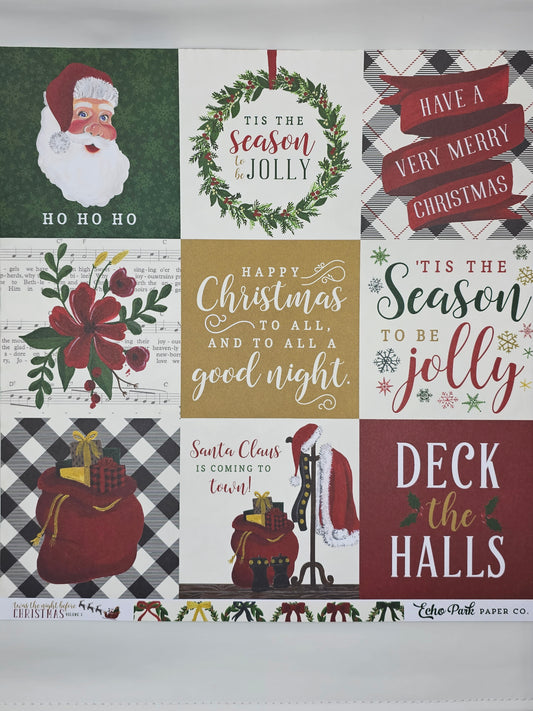 4x4 Journaling Cards (Twas the Night Before Christmas vol. 1 Collection) -12x12 Sheet