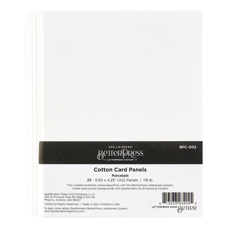 BetterPress A2 Cotton Card Panels - Porcelain - 25 Pack