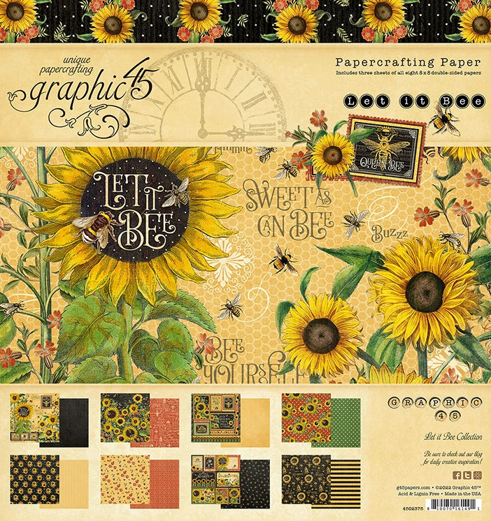 Let It Bee - 8 x 8 Paper Pack
