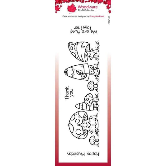 Woodware Clear Singles Mushy Friends 8 in x 2.6 in Stamp