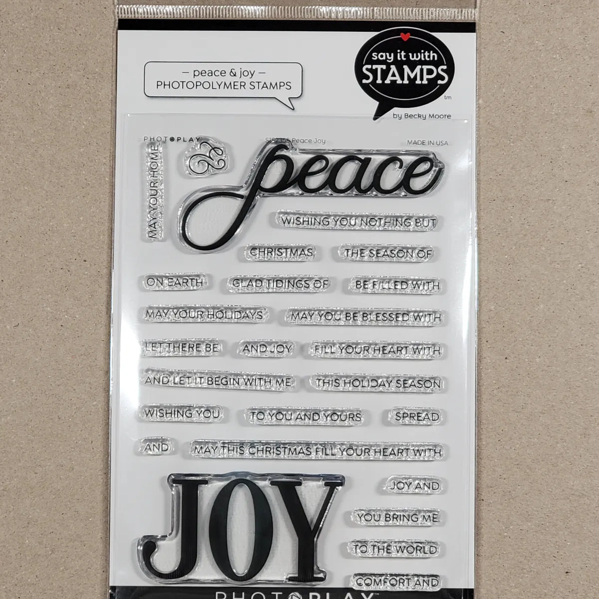 Say it with Stamps - Peace / Joy Stamps – Fabbulous Paper Emporium