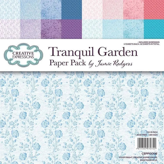 Jamie Rodgers Tranquil Garden 8 in x 8 in Paper Pack