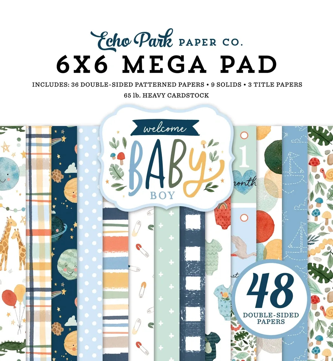 Welcome Baby Boy - 6x6 Mega Paper Pad
