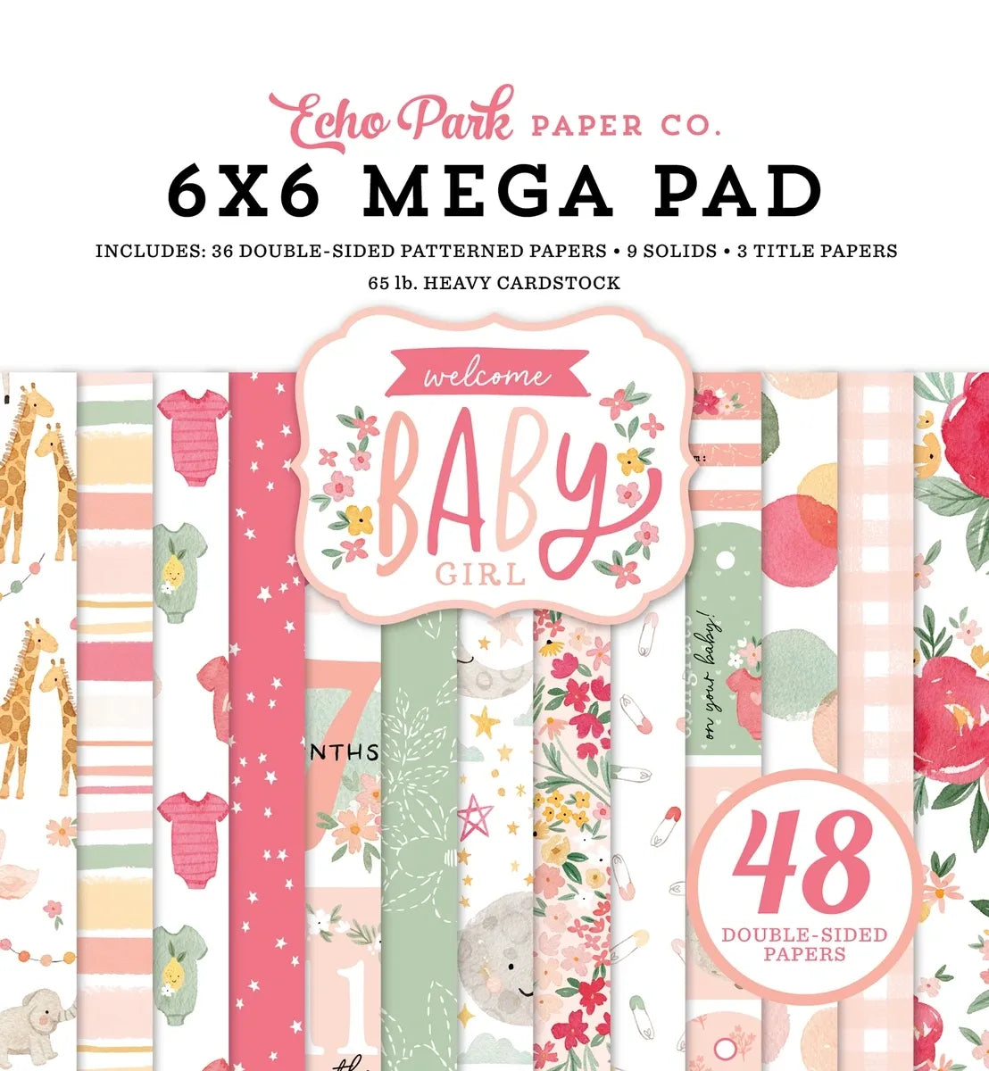 Welcome Baby Girl - 6x6 Mega Paper Pad